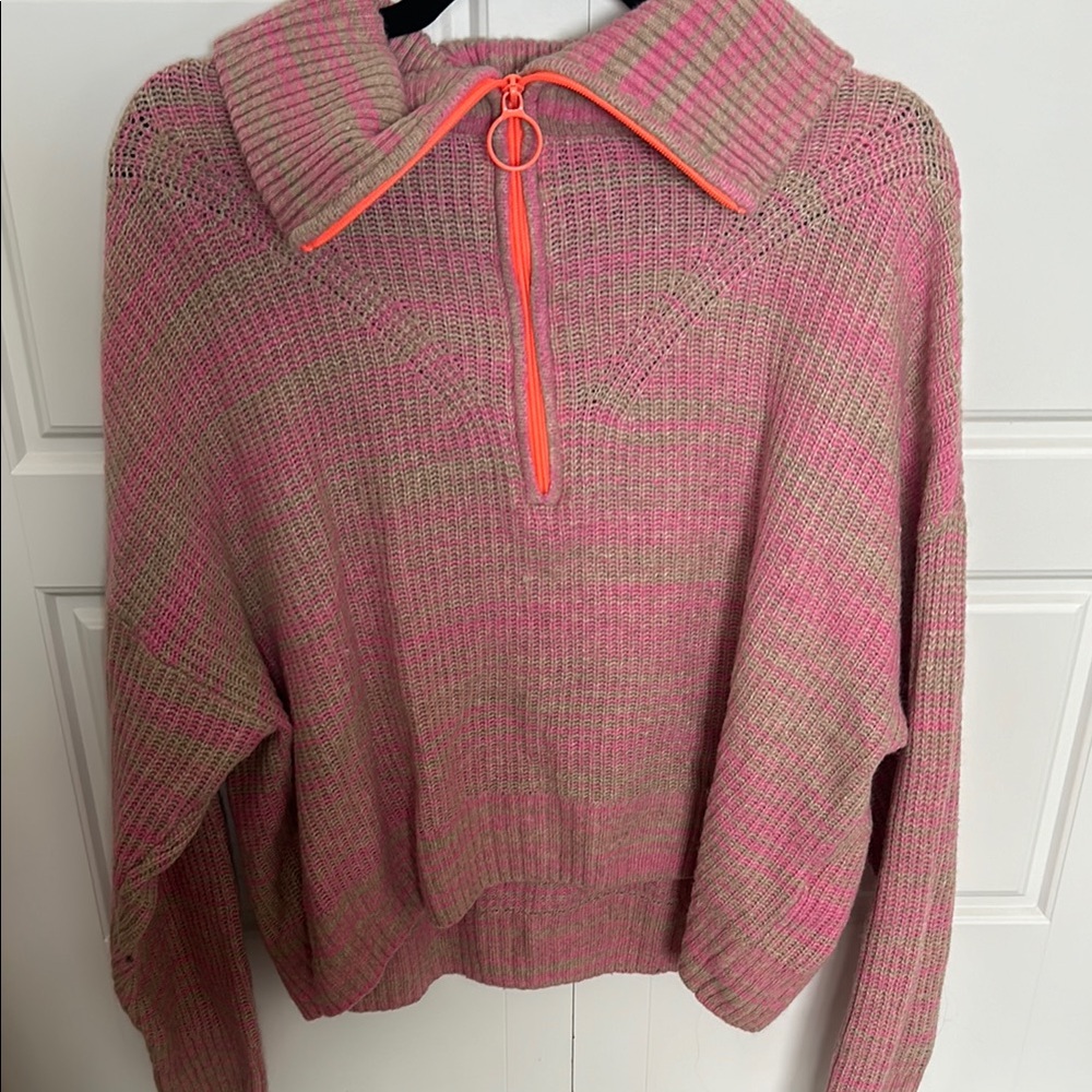 Pink Quarter Zip Aerie Women's Sweater
